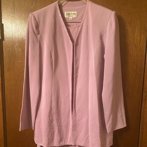 Stella Brown Collection “ Color Lilac Beaded 3 Pieces Skirt Suit Size 10